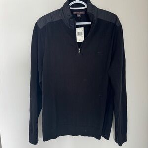 Michael Kors Men's Black Zip-Up Sweater
